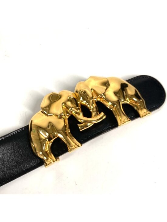 Hermes Belt Elephant Logo Leather Black main image 4